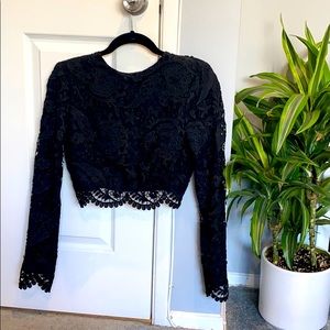 Stone cold fox long sleeve open back top